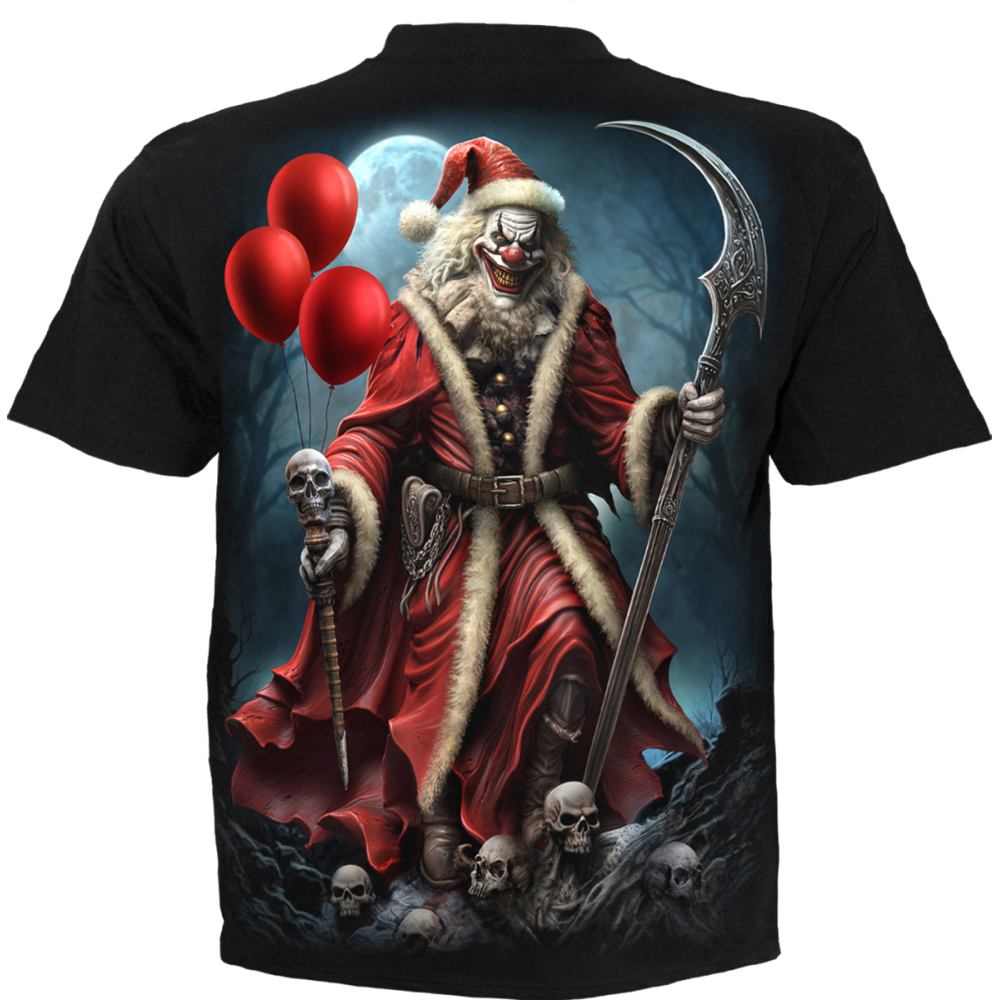 Spiral - Santa Clown Mens T-shirt - Black